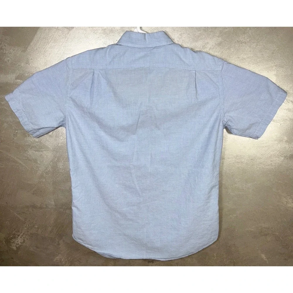 Eddie Bauer Mens Classic Fit Short Sleeve Button Up Shirt Blue Stripe‎ Size M